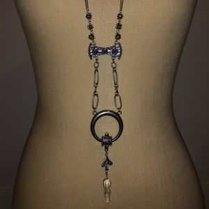 FREE PEOPLE Adjustable Chain Chrystal Necklace